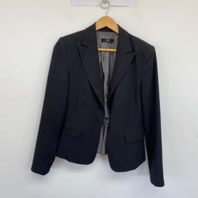 Cue Black Striped Blazer  Size 10