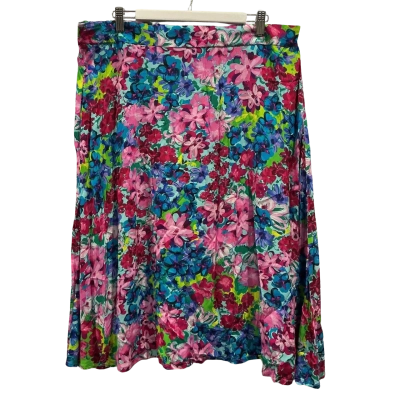 Blue Illusion Womens  Size XL Midi Skirt Floral / Multicoloured 