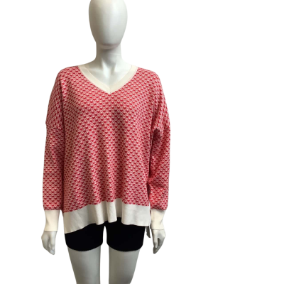 Brand New Betty Basics Womens  Size 14  Heart Gianna Jumper Off White/Red