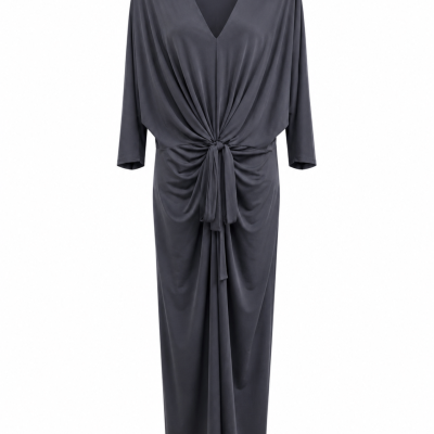 Moonlight Bird Charcoal Tie-Front Maxi Dress NWT – Size 18