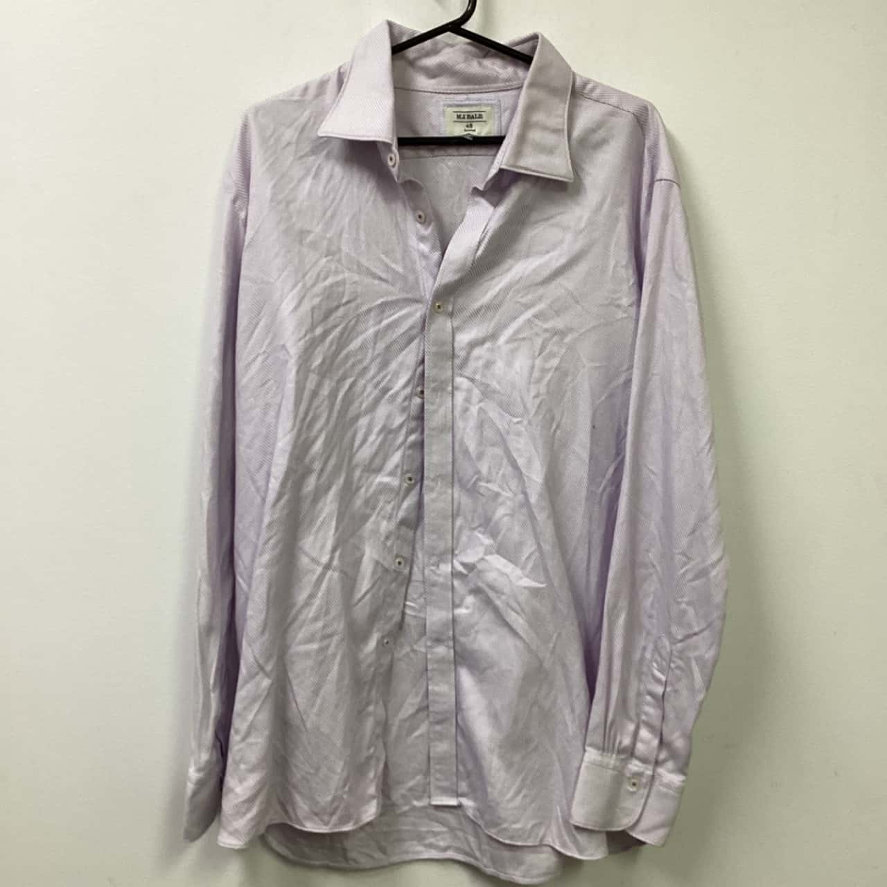 M.J. Bale Mens Size 48 Long Sleeve Purple Shirt