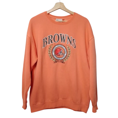 NFL Apparel Mens  Size S Cleveland Browns Orange Crew Neck Jumper  