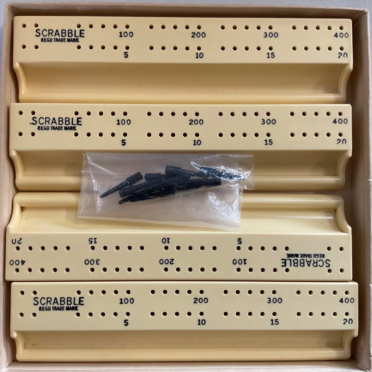 Vintage Scrabble Easy Score Letter Rack Set Complete And Original Box(s ...