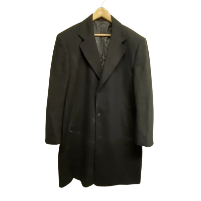 Mens Expedition Wool Black Trench Coat Size XL