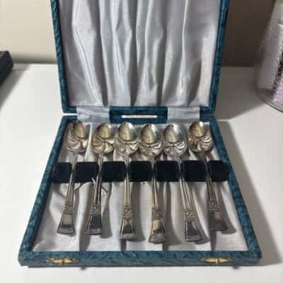 Set of 6 Silver Plate Spoons - IN BOX