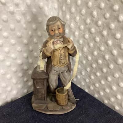 Vintage - The Tycoon Figurine of Man Holding Stock Broking Tape