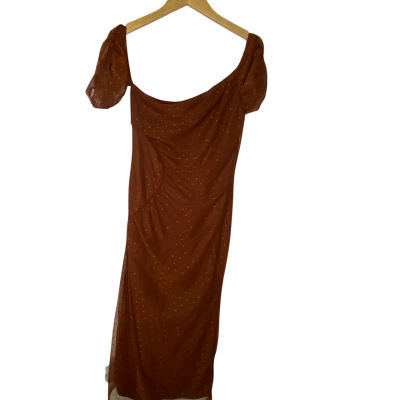 Asos Design Womens  Size 14 Midi Dress Brown 