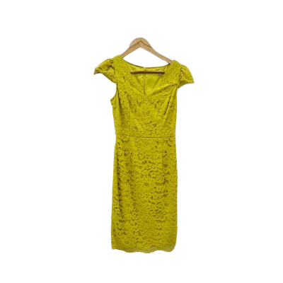 Review Womens  Size 6 Midi Dress Yellow 