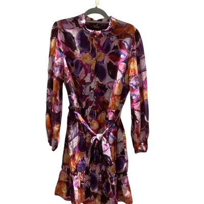 Portmans Curve Womens Size 22 Multicoloured Floral Dress / Long Sleeve/ Ruffled Bottom Dress