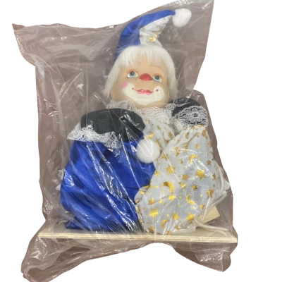 Vintage Porcelain Clown Doll on a Swing 