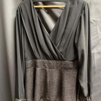 City Chic Womens Size XS Sparkle Peplum Top