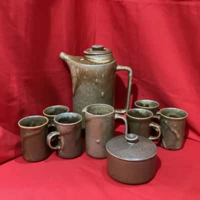 Temuka (NZ) Pottery “Riverstone” Pattern Coffee Set