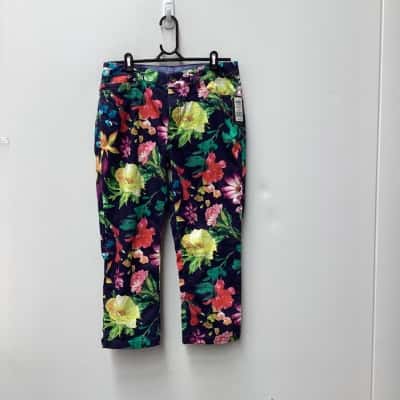 Sportscraft Womens  Size 12 Cropped Pants Floral / Multicoloured / Pattern 