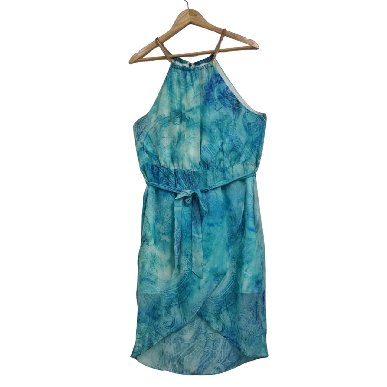 Forever New Womens Sleeveless Halter Neck Midi Dress Size 18 Light Blue