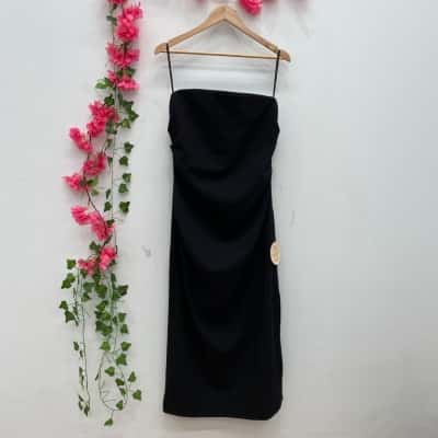 Azzurielle Womens Strapless Midi Dress Size 18 Black  