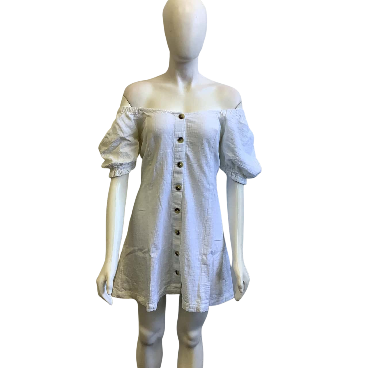 Billabong Women's Size 14 Mini Off The Shoulder Dress White (s)