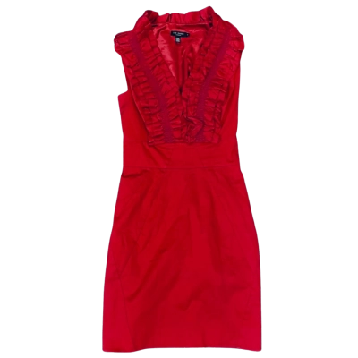 Ted Baker, Size 1, Red, Ruffled Collar, Sleeveless Mini Dress