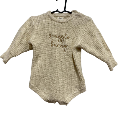 Blossom & Pear Kids Snuggle bunny chunky knit romper Size 0 -6-12m,cream 