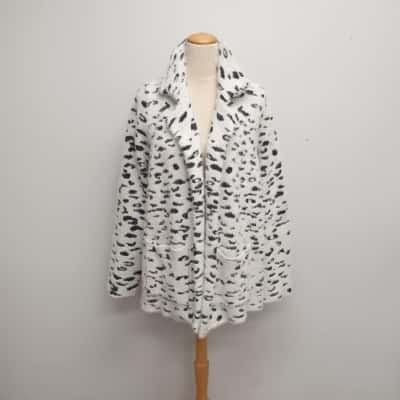 Rockman's Gorgeous Fluffy Knit /Black & Grey Animal Pattern /Jacket - Brand New with Tags - Size M /10/12 - RRP $99.99 