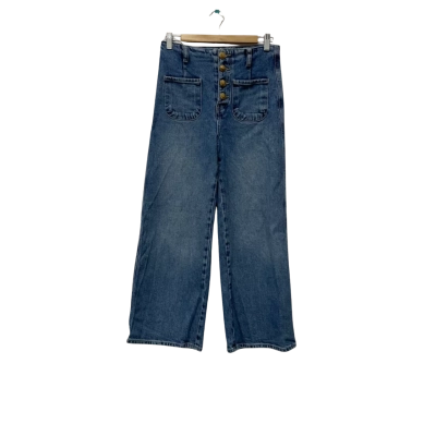 Zara Womens  Size 6 High-Waisted Jeans / Wide Leg Jeans Blue 