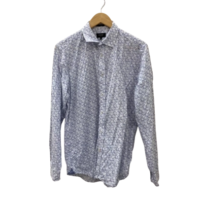 Oxford Mens  Size M Long Sleeve Shirt  White / Blue / Pattern