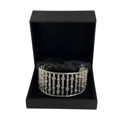 Park Lane SIlver Tone and Diamante Cuff Bangle Bracelet