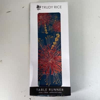 Trudy Rice Navy Table Runner 
