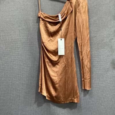 Bec & Bridge Womens  Size 10 Off The Shoulder Dress Burnt Orange 