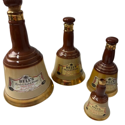 Wade Bells whisky bottles x4