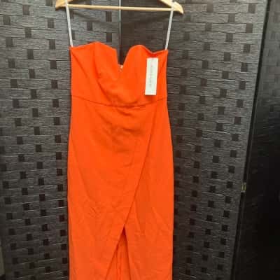 Shona Joy Womens  Size 12 Strapless Dress Orange 
