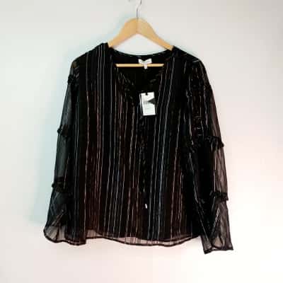 Table Eight Womens  Size 14 Long Sleeve Top Black  