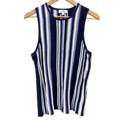 COS Navy/White Striped Knit Top Size M