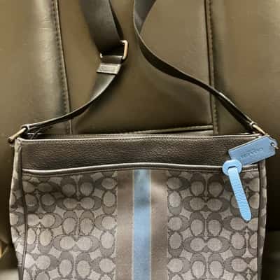Coach Womens Shoulder Bag Black  / Blue / Grey 