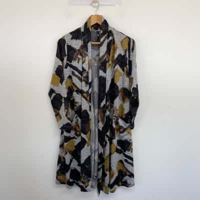 Taking Shape / TS Black Grey Long Line Cardigan Size XXS 