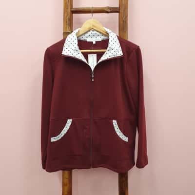 White Feather Women's Size M Zinfandel Fleece Jacket Deep Maroon - New With Tags