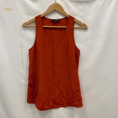 Saba Women's Size 6 100% Silk Sleeveless Top Rust