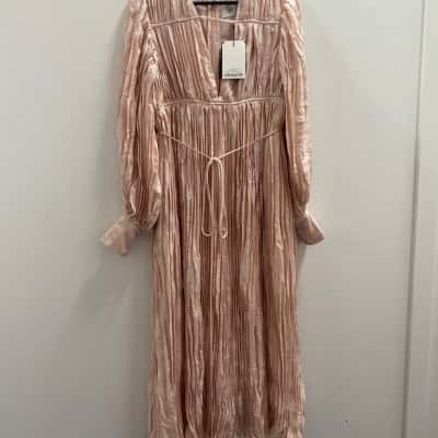 AJE Womens  Size 12 Midi Dress blush pink