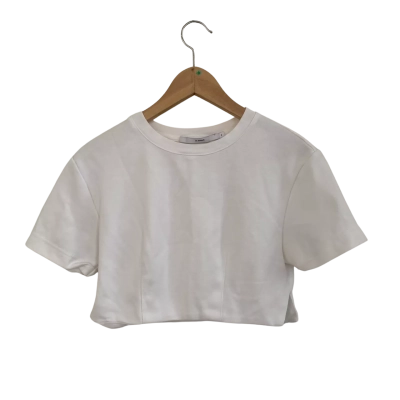 BY JOHNNY. Womens  Size 6 Cropped Top / Short Sleeve Top White 