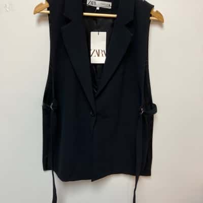 Zara Womens  Size M Vest Jacket Black  