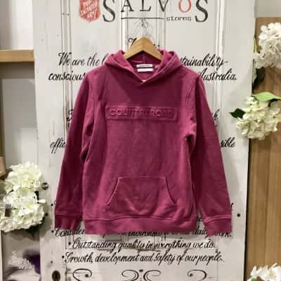 Country Road Brand! CONTEMPORARY CR LOGO LONG SLEEVE HOODED JUMPER! Kids  Size 16 Jumpers & Cardigans Maroon / Purple 