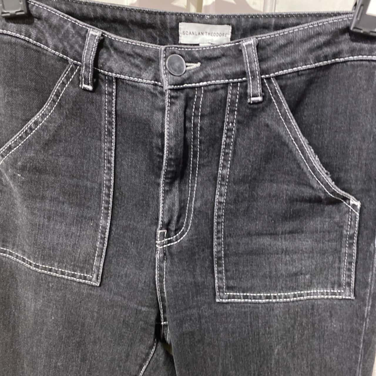 Scanlan Theodore Womens Size 26 Skinny Jeans Black / Navy Blue