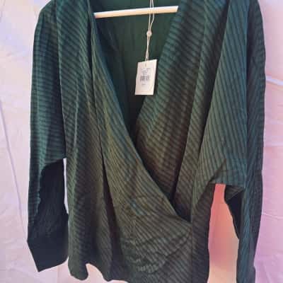 Sass & Bide Womens  Size 10 Long Sleeve Shirt Black  / Green 