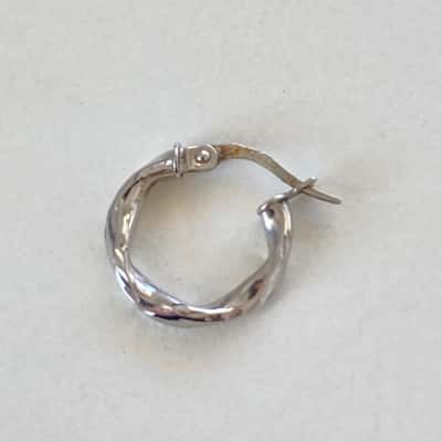 375 9ct White Gold Small Hoop Earring