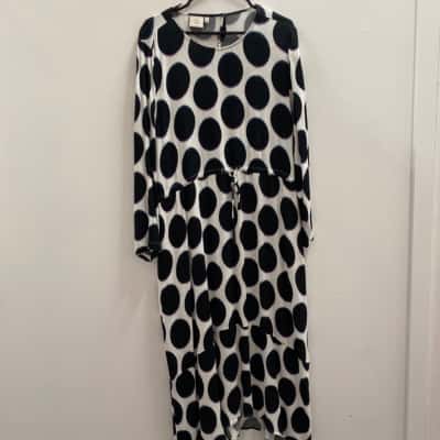 ELK Womens  Size 20 Long Sleeve Dress Black  / Purple / White 