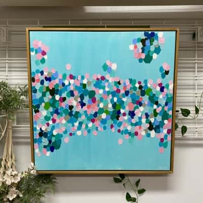 Sabi Klein Original 60 x 60cm Painting In Oak Frame