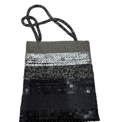 Olga Berg Small Silver-ish Black Handbag