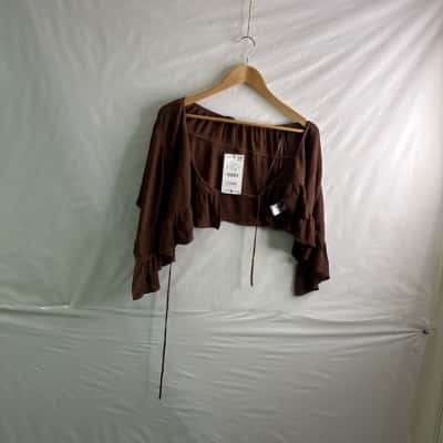 Zara Womens Size L Bralette Brown BNWT