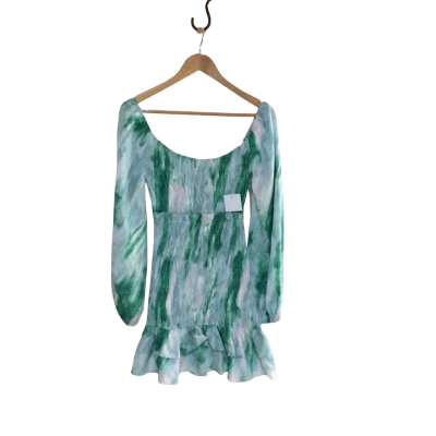 Minnie & Co. Women's Size 8 Long Sleeve Dress Green / White 