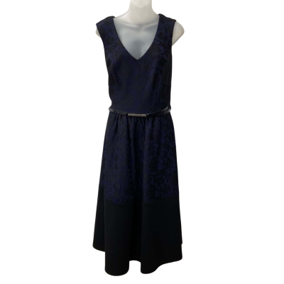 City Chic - Dress Lovely Lace in Navy and Black Size S