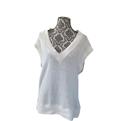 Zara Womens  Size 12 Sweater Vest White 